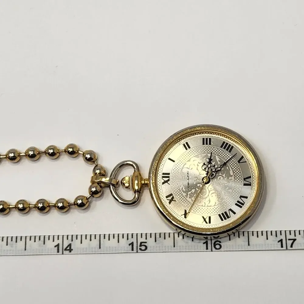 Dejuno Round Watch Pendant Ball Bead Long Necklace Vintage New Battery Works